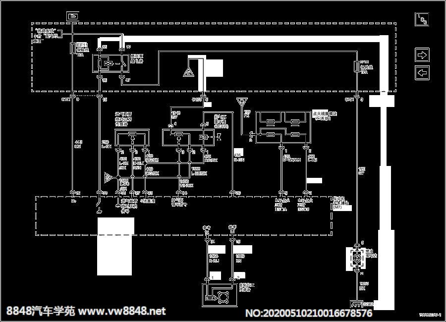 2012别克凯越电路图6.4.2.14 发动机控制系统示意图（发动机控制模块－燃油泵继电器，进气歧管绝对压力传感器，排气再循环阀，点火线圈，曲轴位置传感器）（欧IV排放标准）（新凯越）